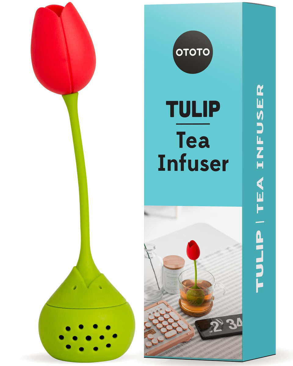 OTOTO Tulip tea infuser in cup for a flavorful, aromatic brew.