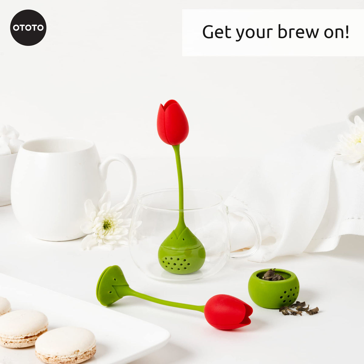 OTOTO Tulip tea infuser in packaging, ideal as a charming gift.