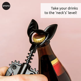 OTOTO Vino Spooky Bat ready to pour beer or wine with one twist.