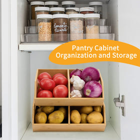 otovioia bamboo storage bin spice and snack storage keeps shelves tidy.