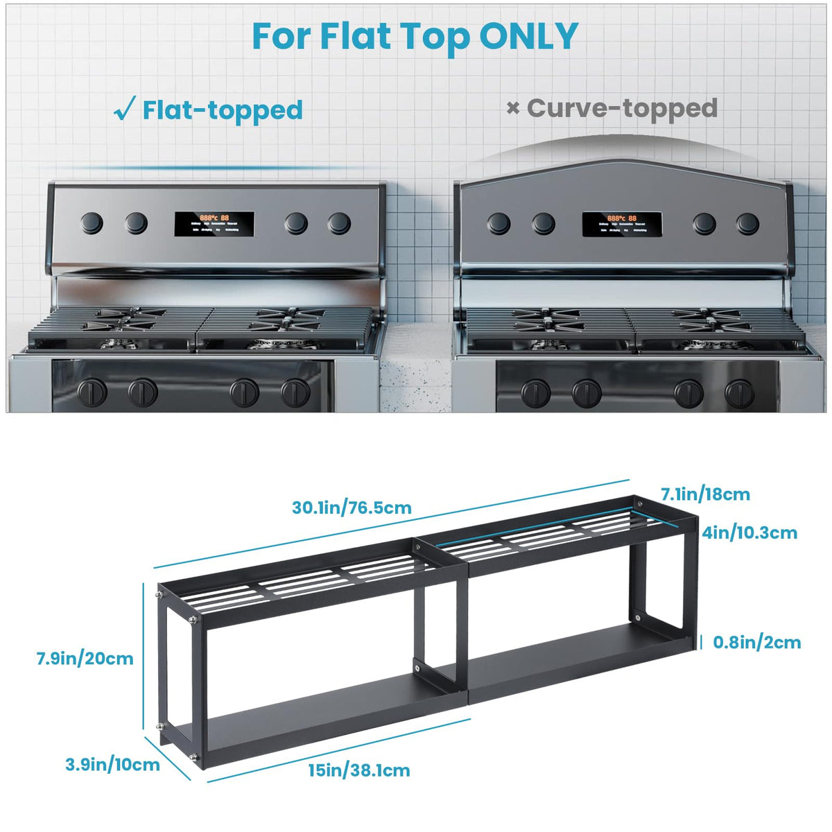 OTraki stove top organizer with hooks enables quick utensil access
