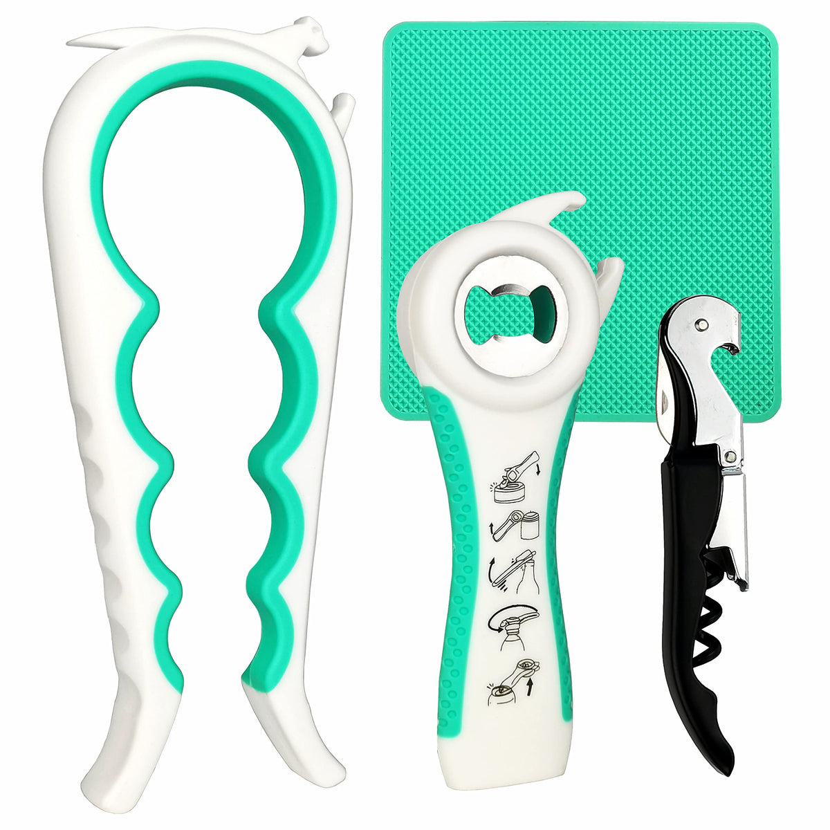 Otstar jar opener eight sizes with secure grip, easing stubborn jars.