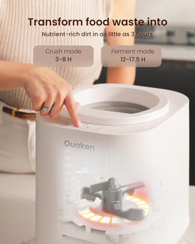 Ouaken compact design fits neatly in small kitchens while reducing waste.