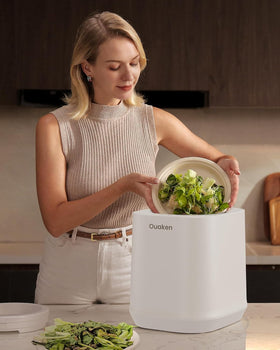 Ouaken Crush mode reduces waste volume with low energy use.