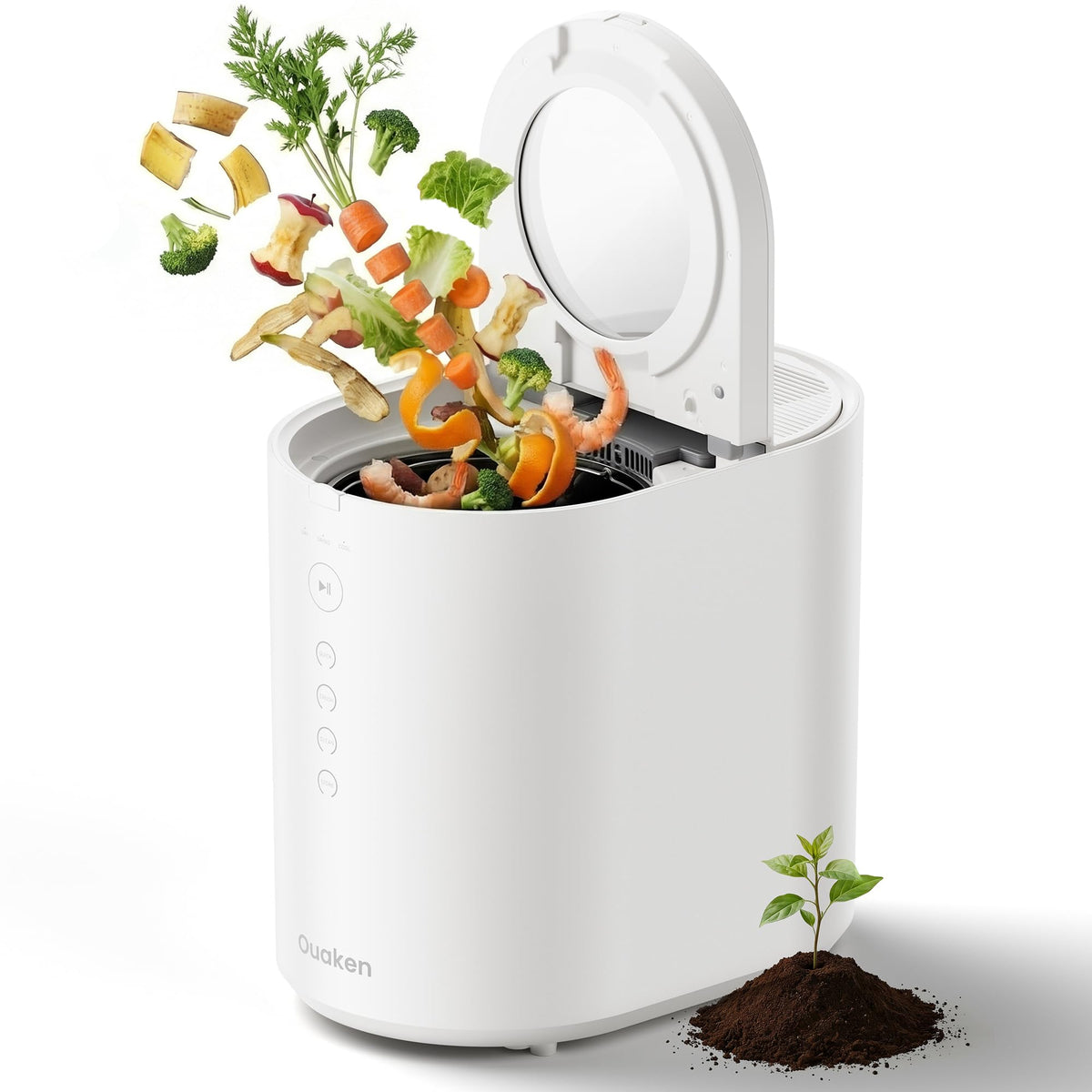Ouaken OK-255 front view shows a compact countertop unit that helps reduce kitchen clutter.
