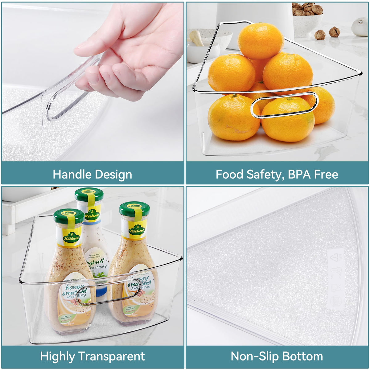 Oubonun BPA-free durable plastic bins keep foods safely organized.