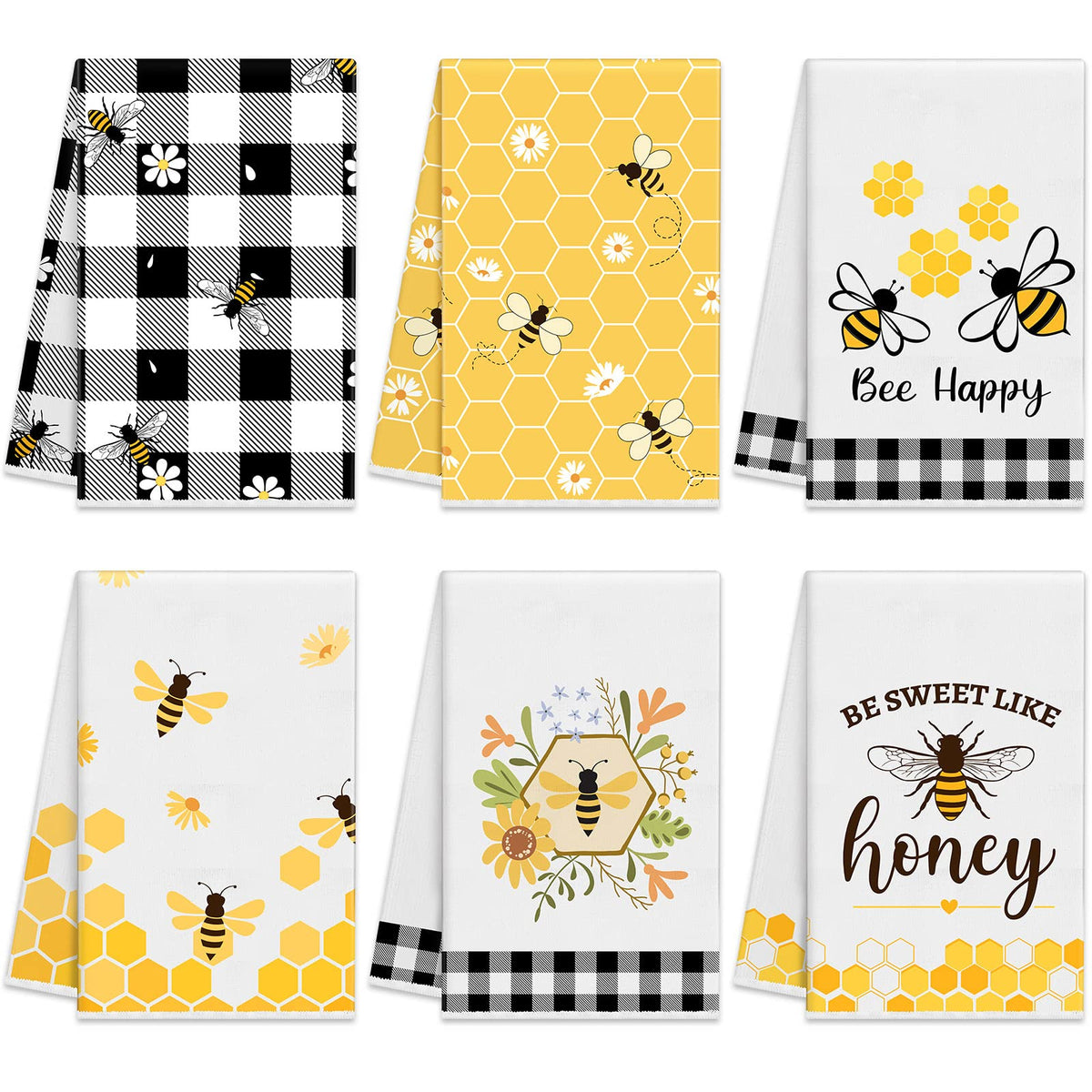 Oudain bee-pattern kitchen towel adds stylish decor and practical absorption.