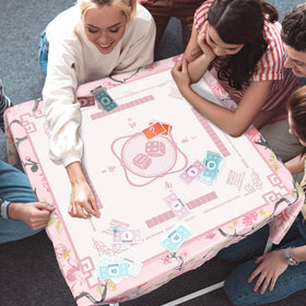 Oudain 55-inch square cover fits 4–6 players for Mahjong or cards.
