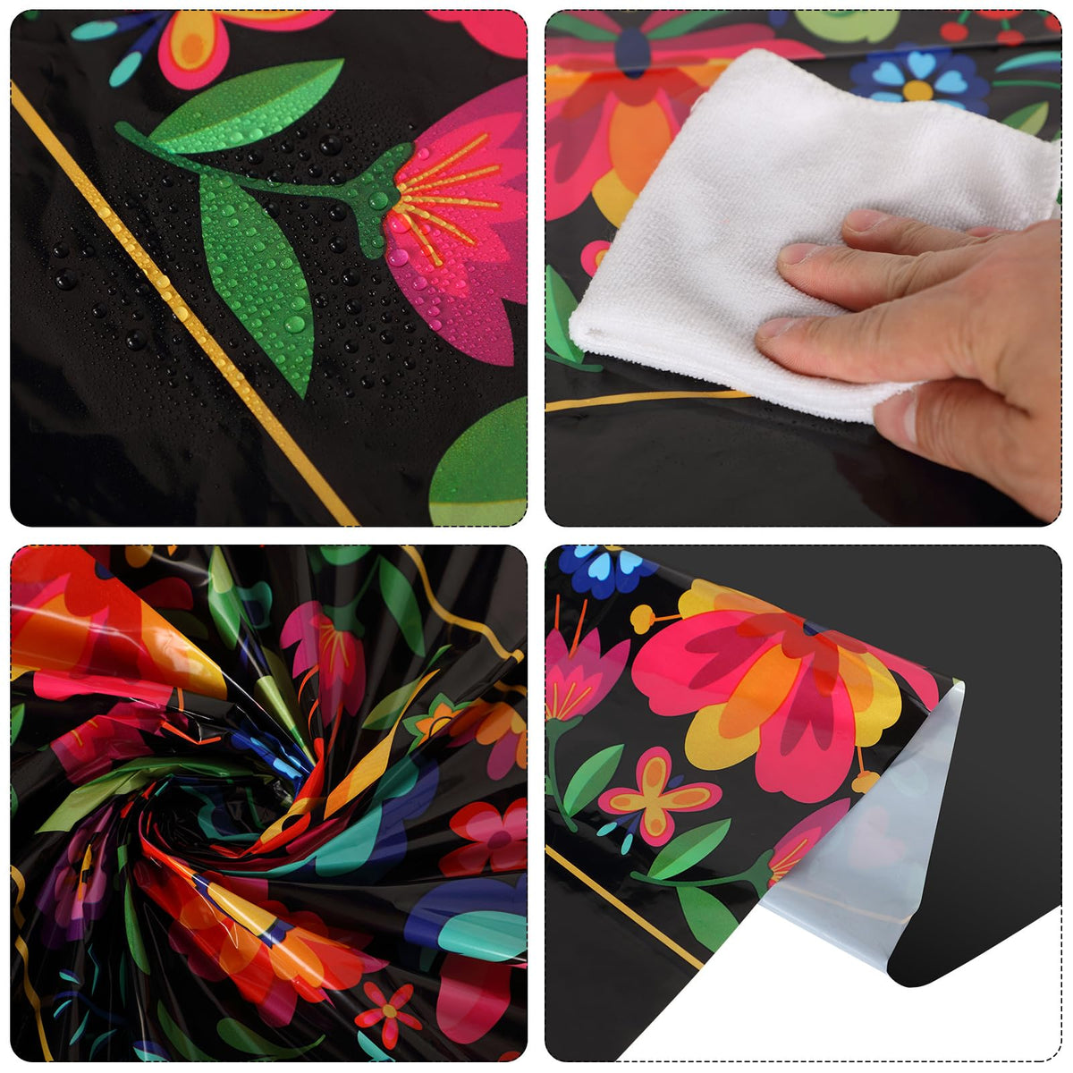 Oudain Fiesta tablecover waterproof material resists spills.