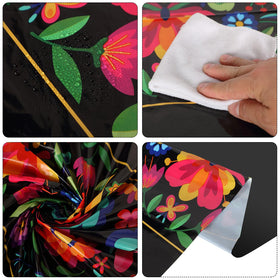 Oudain Fiesta tablecover waterproof material resists spills.