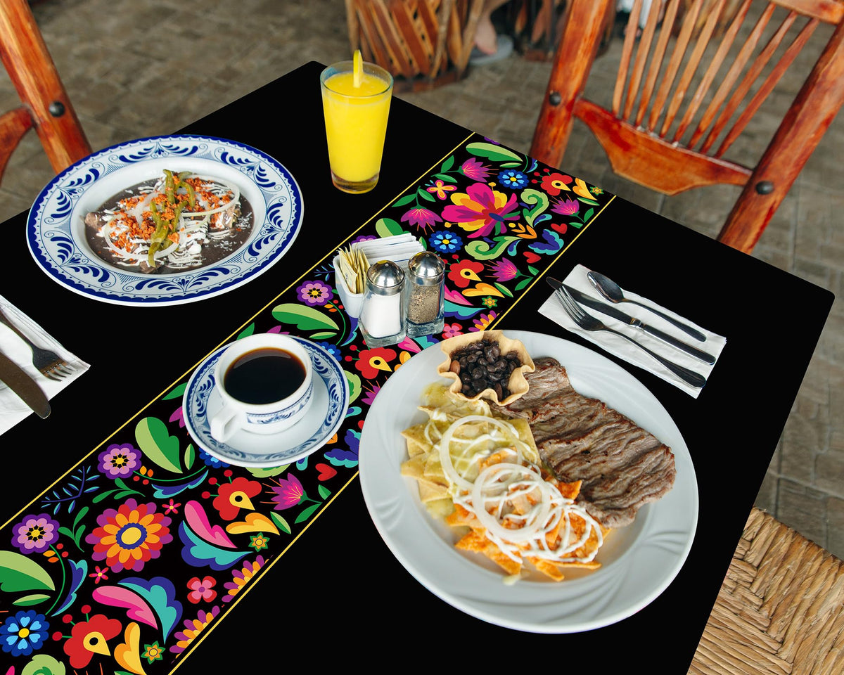 Oudain large 108x54 inch tablecloth provides table coverage.