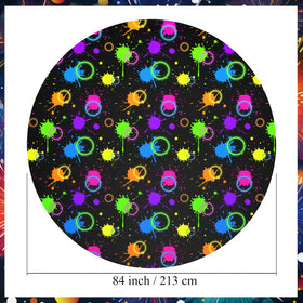 Oudain neon round tablecloth featuring splash design energizing birthdays and baby showers.