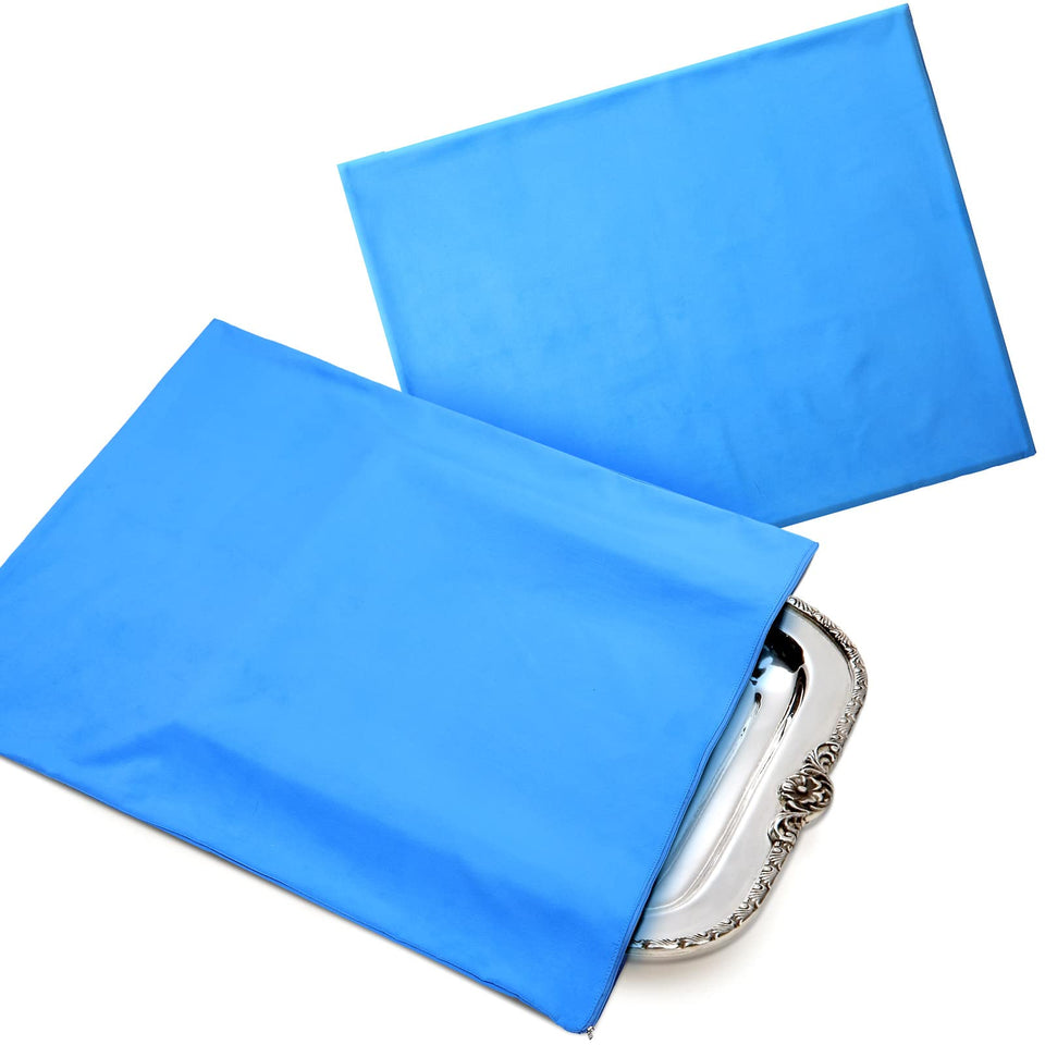 Oudain silver storage bag 24x30 inches with zipper, neatly organizing silverware.