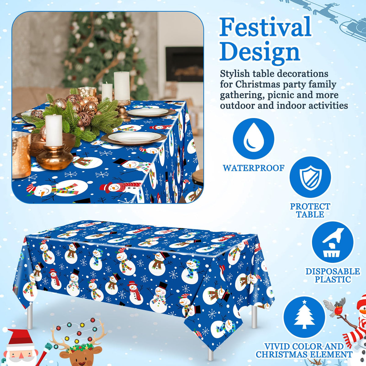 Oudain tablecloth border detail adds festive trim to tables