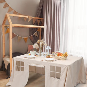 Oudain tablecloth playhouse portable design folds for storage and trips