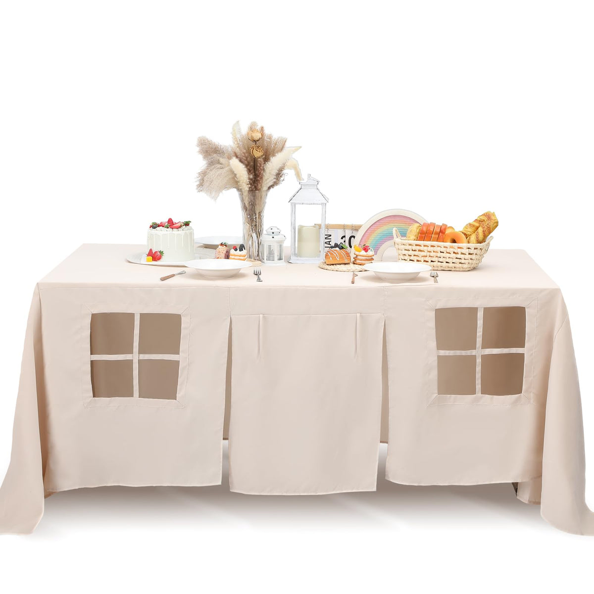 Oudain universal-fit tablefort cover transforming various tables into private play