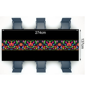 Oudain tablecloth strip pattern close-up highlighting vibrant Mexican design.