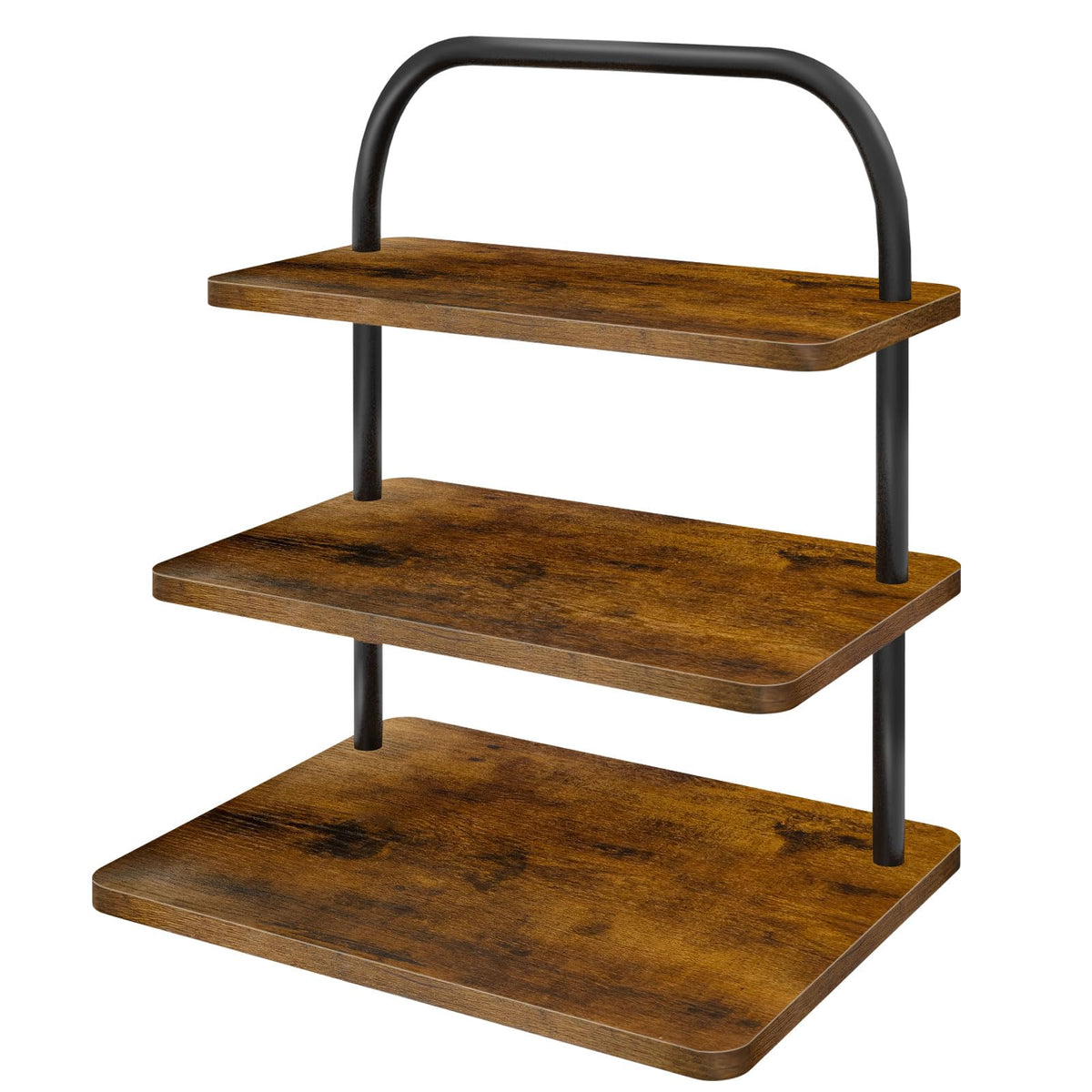 OugeWood 3-Tier Square Cupcake Stand showing a generous display for events