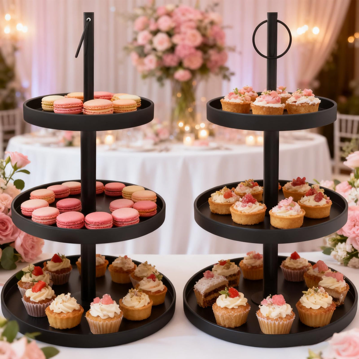 OugeWood sturdy metal construction delivering a stable dessert presentation