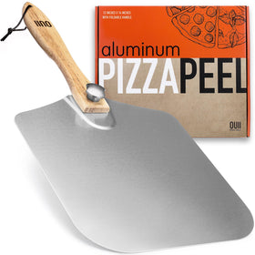 OUII aluminum pizza peel 12x14 inch plate for easy pie transfer