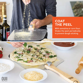 OUII stainless steel pizza cutter rocker for clean, quick slices.