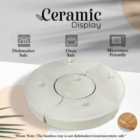 Oui Raquel large ceramic platter creates a focal point for appetizers and desserts.