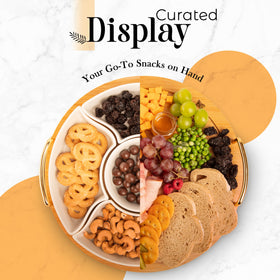 Oui Raquel divided ceramic tray ideal for sauces and snacks at parties.