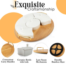 Oui Raquel elegant ceramic serving tray set for indoor and outdoor entertaining.