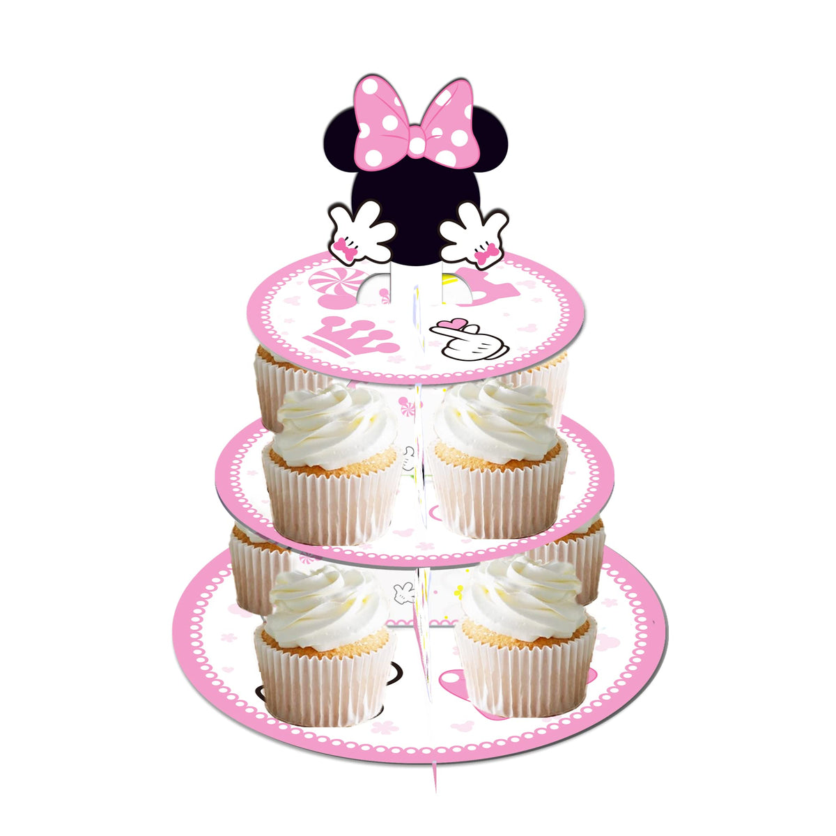 Oulun cardboard cupcake stand with durable coated edge for reuse.