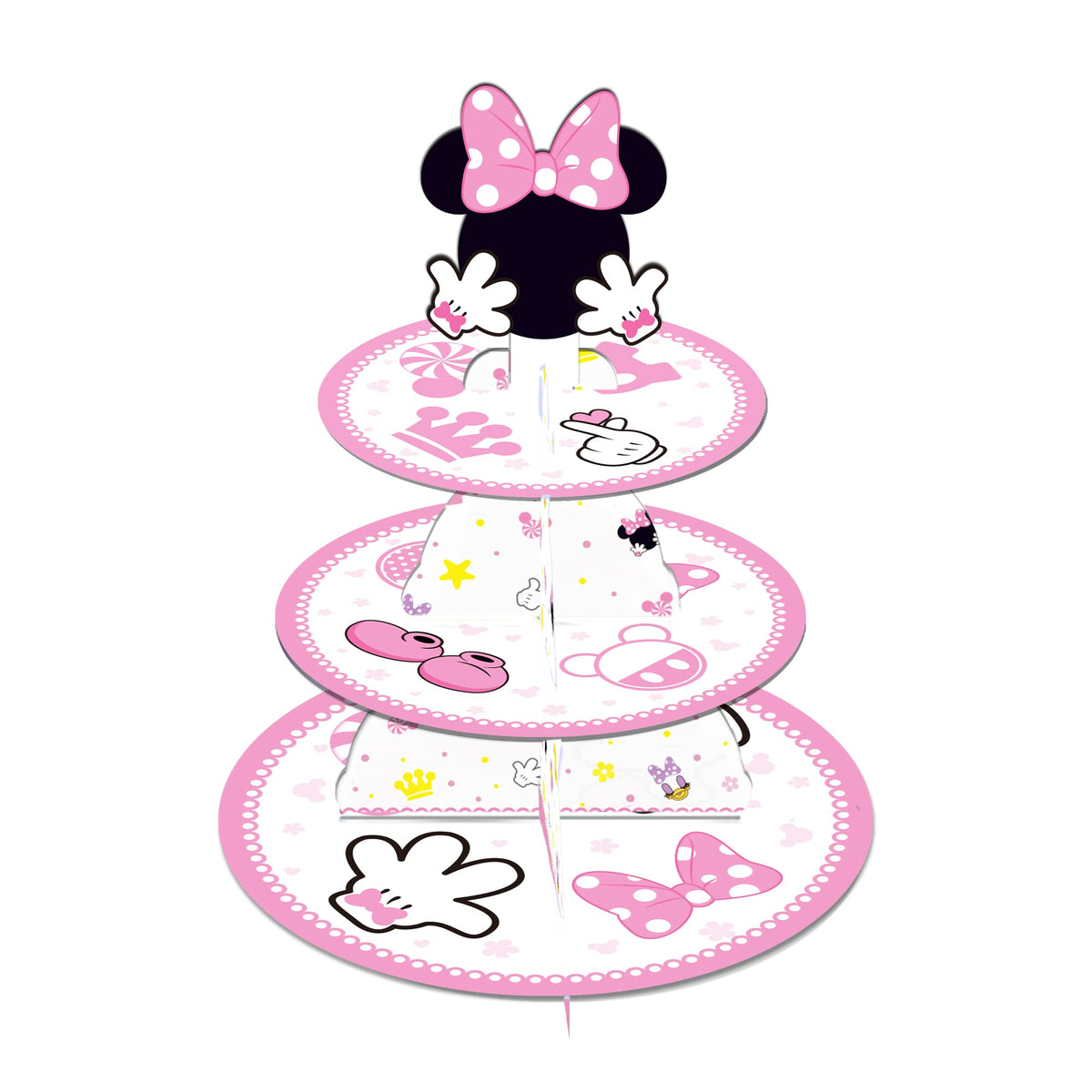 Oulun Minnie cupcake stand bottom plate 12 inch showcases cupcakes elegantly for celebrations.