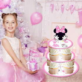 Oulun Minnie cupcake stand middle plate 9-5 inch supports a tiered display.