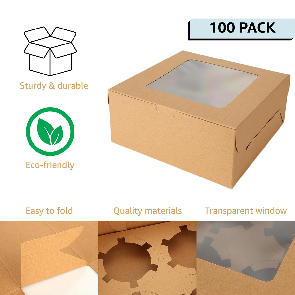 Oungy four-hole inserts for varying cupcake sizes, stable packaging