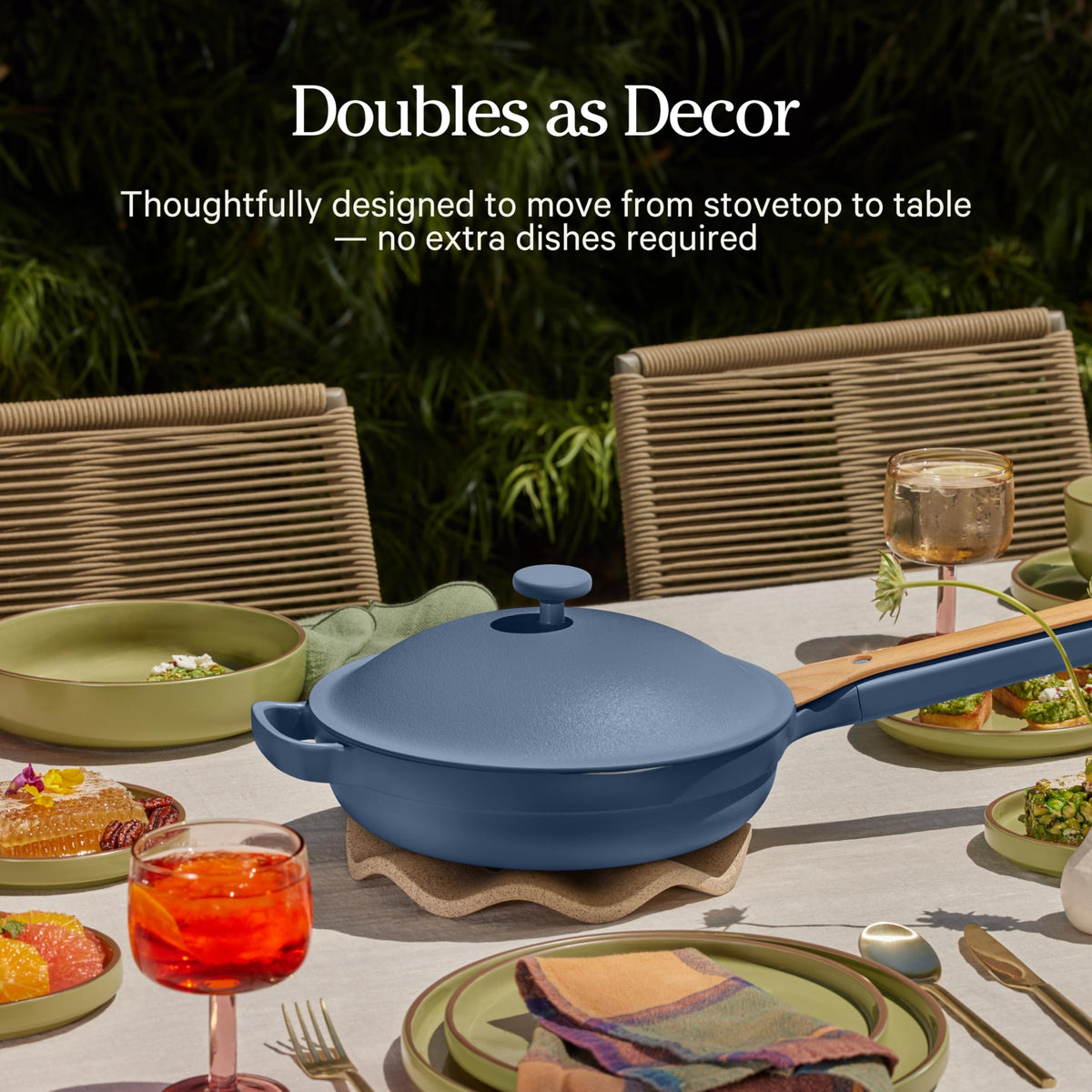 Our Place Always Pan 2.0 built-in pour spout for precise sauce handling