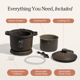 Our Place Dream Cooker 6-quart capacity handles family meals and batch cooking.