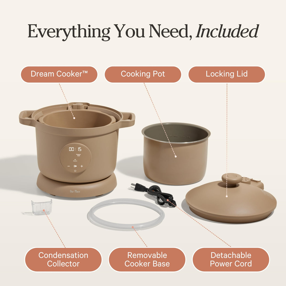 Our Place Dream Cooker is easy to clean after braises, rice, and stews.