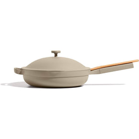Our Place Large Always Pan with lid demonstrates moisture control for even simmering.