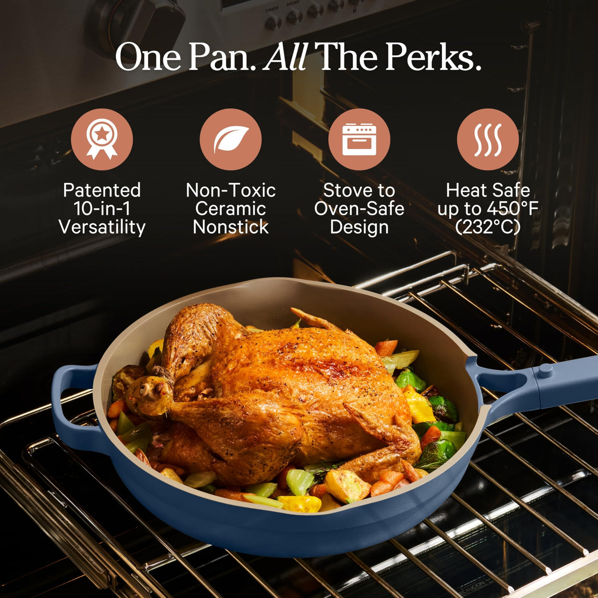 Our Place Large Always Pan modular lid for moisture control and venting