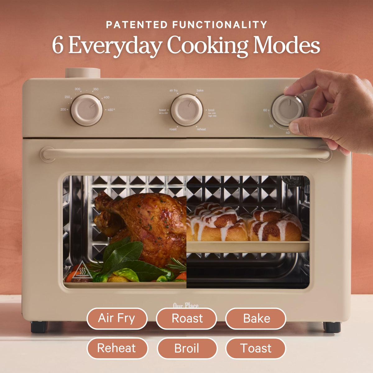 Our Place Large Wonder Oven air fryer basket for quick, crispy results.
