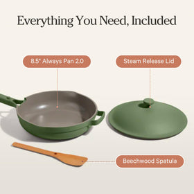 Our Place Mini Always Pan 10-in-1 versatility showcased in one pan.