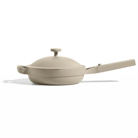 Our Place Mini Always Pan with ceramic nonstick coating for easy release after cooking.