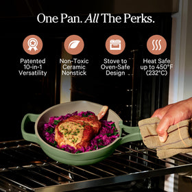 Our Place Mini Always Pan modular lid for moisture control and venting.