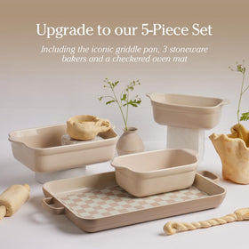 Our Place Mini Griddle Pan oven-safe up to 450°F for versatile cooking.