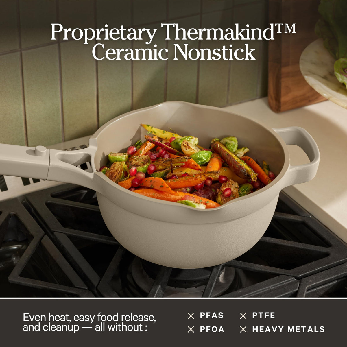 Our Place Mini Perfect Pot demonstrates a 2.5-quart capacity for small batches