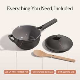 Our Place Mini Perfect Pot easy-clean surface supports quick cleanup after meals.