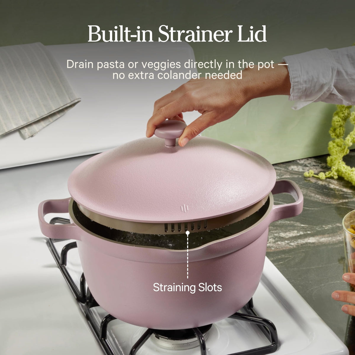 Our Place Perfect Pot 5.5 Qt – 8-in-1 Ceramic Nonstick, PFAS-Free, Induction & Oven Safe
