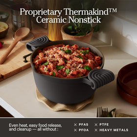 Our Place Perfect Pot lightweight design for easy handling and serving.