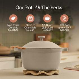 Our Place Perfect Pot 5.5 Qt – 8-in-1 Ceramic Nonstick, PFAS-Free, Induction & Oven Safe