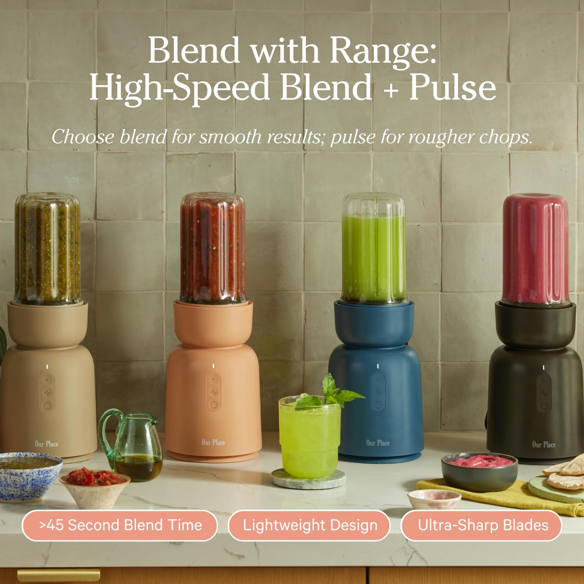 Our Place Splendor Blender two blending modes for creamy or chunky results