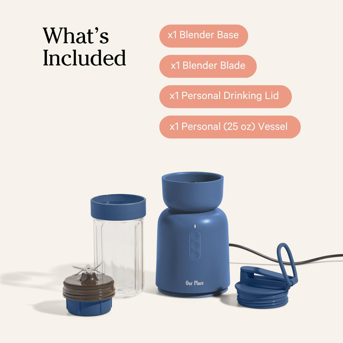 Our Place Splendor Blender wavy wall vessel and heavy base ensure stable blending