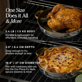 Gold finish of the Our Place Titanium Always Pan Pro adds premium kitchen style.